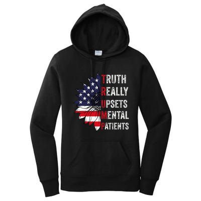 Truth Really Upsets Mental Patients Usa Patriotic Sunflower Women's Pullover Hoodie