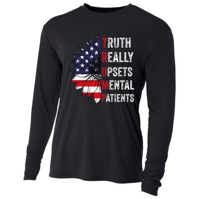 Truth Really Upsets Mental Patients Usa Patriotic Sunflower Cooling Performance Long Sleeve Crew