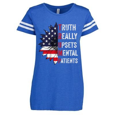 Truth Really Upsets Mental Patients Usa Patriotic Sunflower Enza Ladies Jersey Football T-Shirt