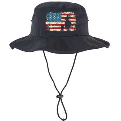 Team Roping USA Flag Cowboy Cowgirl Rancher Heading Heeler Bucket Hat