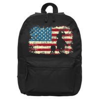 Team Roping USA Flag Cowboy Cowgirl Rancher Heading Heeler 16 in Basic Backpack