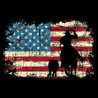 Team Roping USA Flag Cowboy Cowgirl Rancher Heading Heeler 16 in Basic Backpack