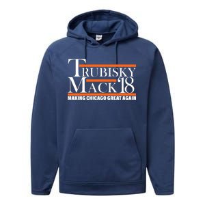 Trubisky Mack Make Chicago Great Again Performance Fleece Hoodie