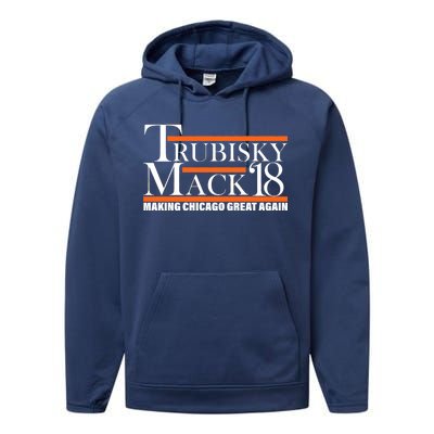 Trubisky Mack Make Chicago Great Again Performance Fleece Hoodie