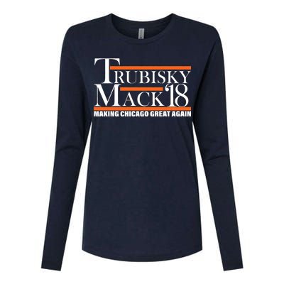 Trubisky Mack Make Chicago Great Again Womens Cotton Relaxed Long Sleeve T-Shirt