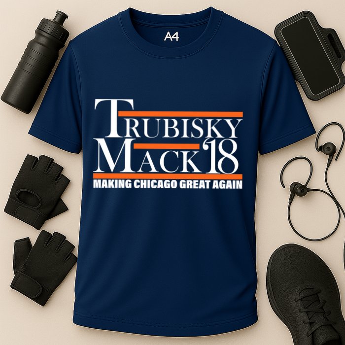 Trubisky Mack Make Chicago Great Again Cooling Performance Crew T-Shirt
