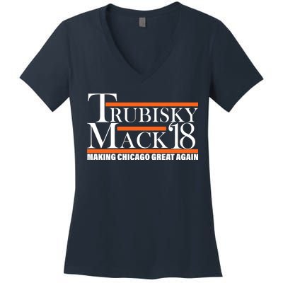 Trubisky Mack Make Chicago Great Again Women's V-Neck T-Shirt