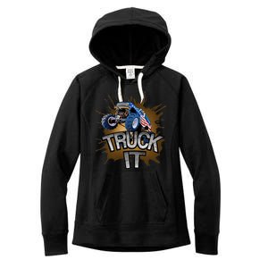 Truck It American Monster Truck Women's Fleece Hoodie