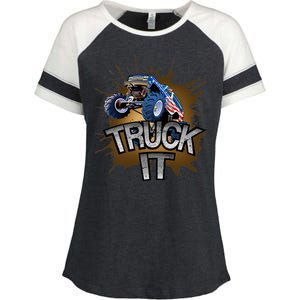 Truck It American Monster Truck Enza Ladies Jersey Colorblock Tee