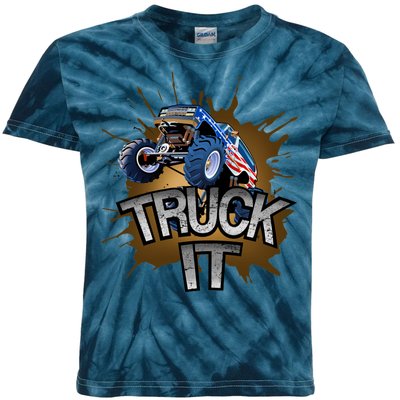 Truck It American Monster Truck Kids Tie-Dye T-Shirt