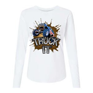 Truck It American Monster Truck Womens Cotton Relaxed Long Sleeve T-Shirt