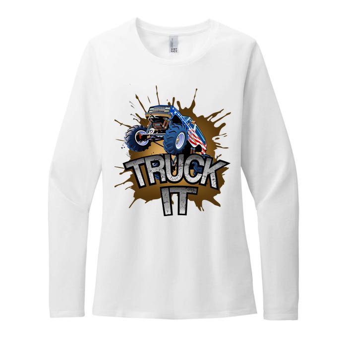 Truck It American Monster Truck Womens CVC Long Sleeve Shirt