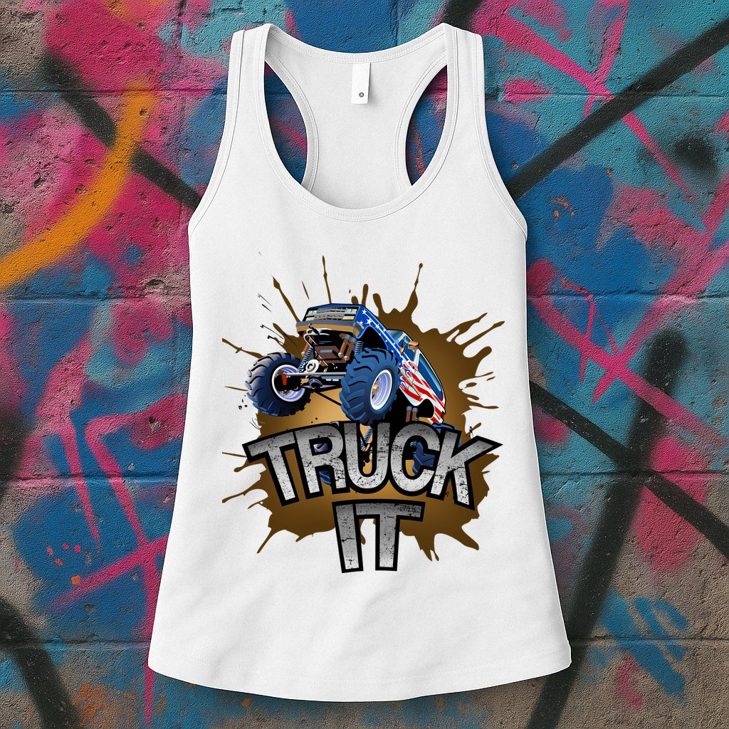 Truck It American Monster Truck Womens Tank Top
