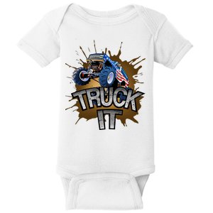 Truck It American Monster Truck Baby Bodysuit