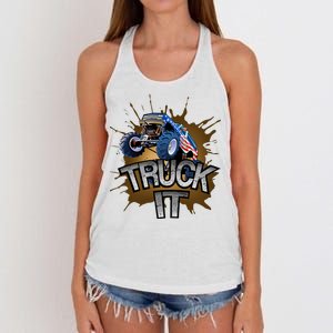 Truck It American Monster Truck Women's Knotted Racerback Tank