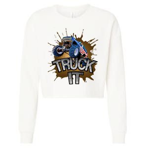 Truck It American Monster Truck Cropped Pullover Crew