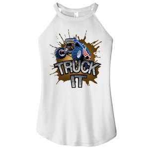 Truck It American Monster Truck Women's Perfect Tri Rocker Tank