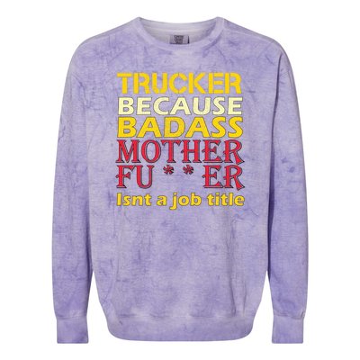 Trucker Badass Job Title  Colorblast Crewneck Sweatshirt