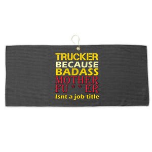 Trucker Badass Job Title  Large Microfiber Waffle Golf Towel