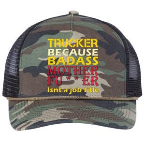 Trucker Badass Job Title  Retro Rope Trucker Hat Cap