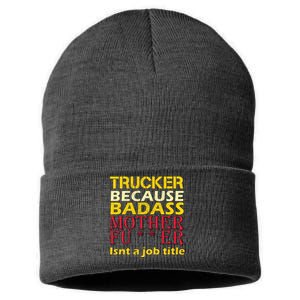 Trucker Badass Job Title  Sustainable Knit Beanie