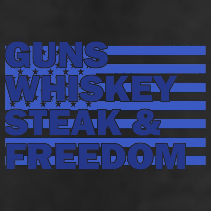 True American Guns Whiskey Steak Freedom 7 Panel Mesh Trucker Snapback Hat