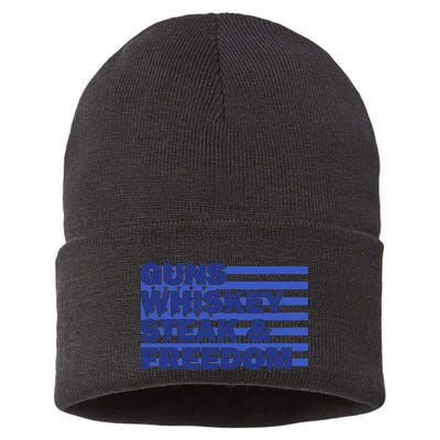 True American Guns Whiskey Steak Freedom Sustainable Knit Beanie
