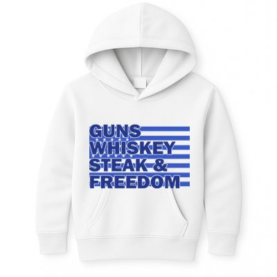 True American Guns Whiskey Steak Freedom Kids Hoodie