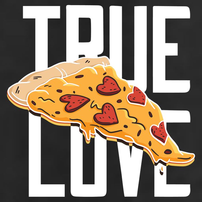 True Love Heart Pizza 7 Panel Mesh Trucker Snapback Hat