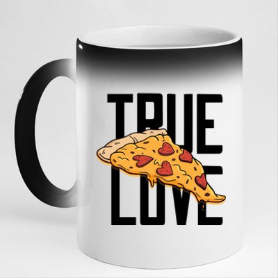 True Love Heart Pizza 11oz Black Color Changing Mug