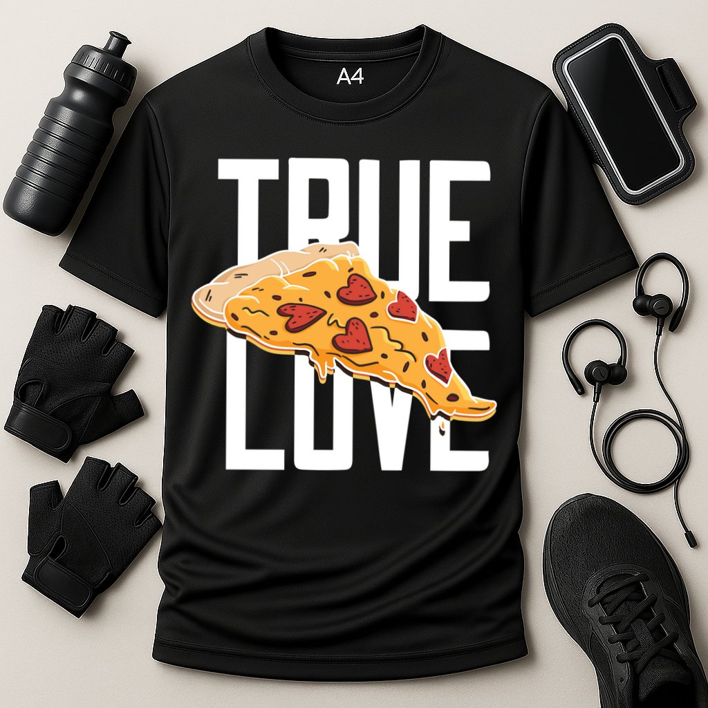 True Love Heart Pizza Cooling Performance Crew T-Shirt