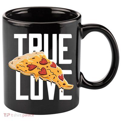 True Love Heart Pizza 11oz C Handle Ceramic Mug