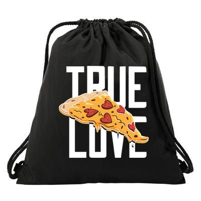 True Love Heart Pizza Drawstring Bag