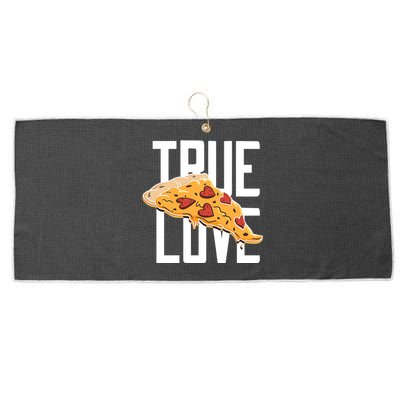 True Love Heart Pizza Large Microfiber Waffle Golf Towel