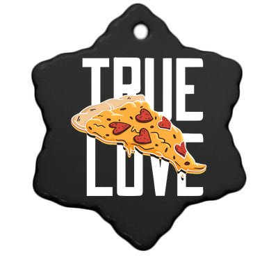 True Love Heart Pizza Ceramic Star Ornament