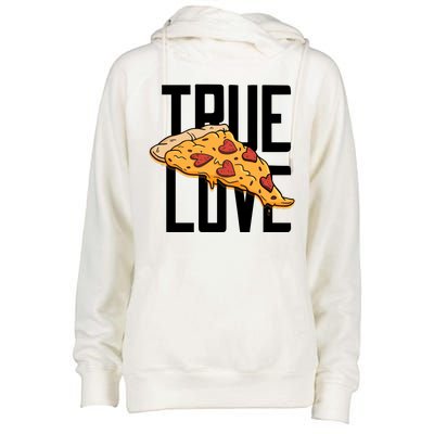 True Love Heart Pizza Womens Funnel Neck Pullover Hood