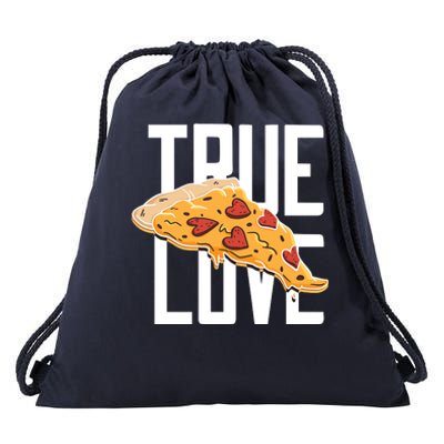 True Love Heart Pizza Drawstring Bag