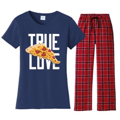 True Love Heart Pizza Women's Flannel Pajama Set