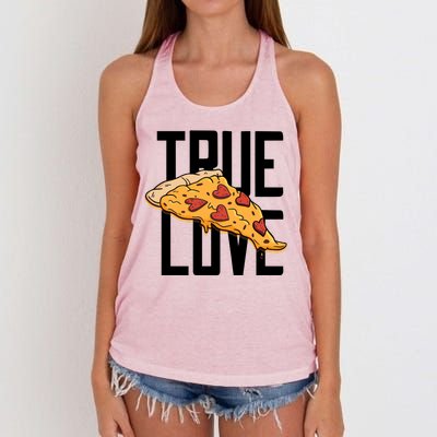 True Love Heart Pizza Women's Knotted Racerback Tank