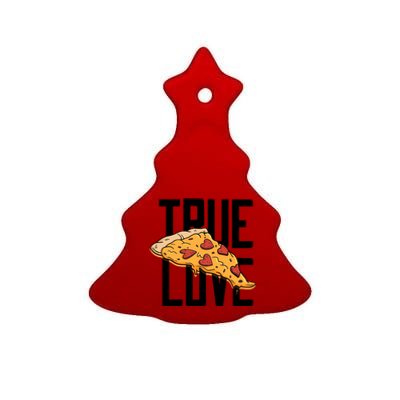 True Love Heart Pizza Ceramic Tree Ornament