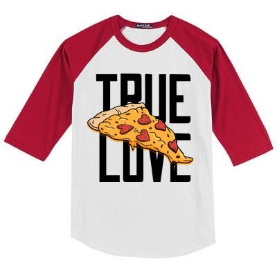 True Love Heart Pizza Kids Colorblock Raglan Jersey