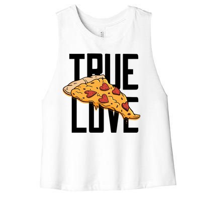 True Love Heart Pizza Women's Racerback Cropped Tank