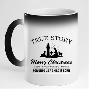 True Story Merry Christmas Jesus Christ  11oz Black Color Changing Mug