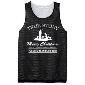 True Story Merry Christmas Jesus Christ  Mesh Reversible Basketball Jersey Tank