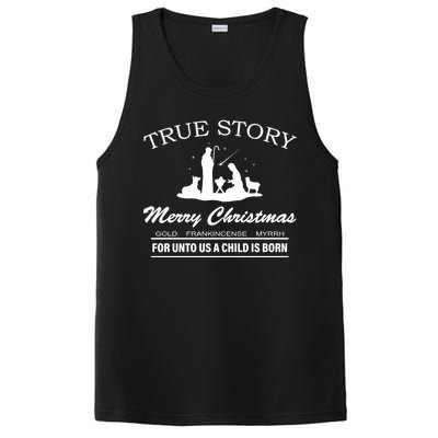 True Story Merry Christmas Jesus Christ  PosiCharge Competitor Tank