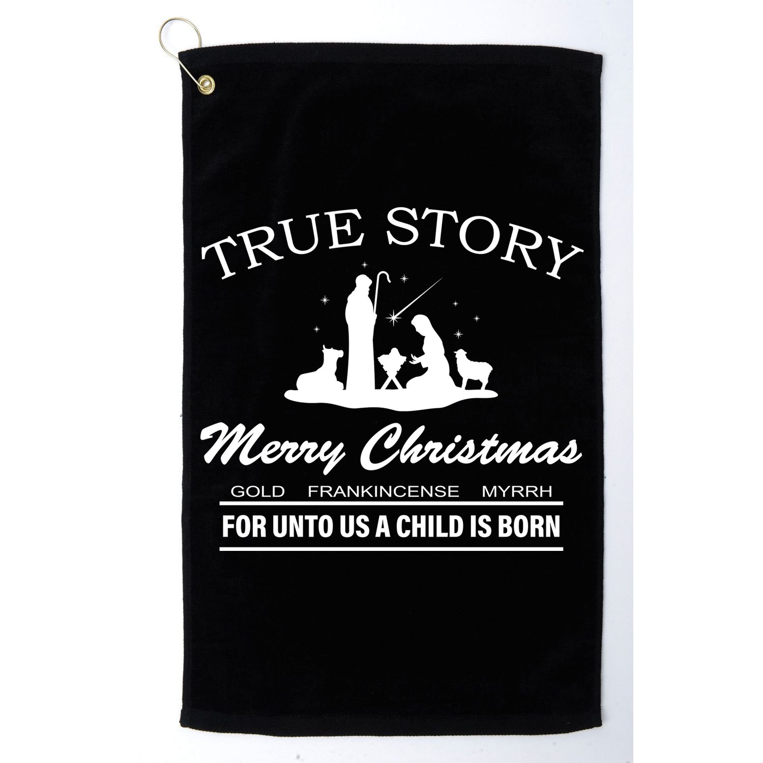 True Story Merry Christmas Jesus Christ  Golf Towel