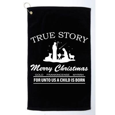 True Story Merry Christmas Jesus Christ  Platinum Collection Golf Towel