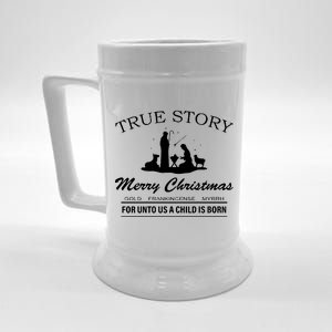 True Story Merry Christmas Jesus Christ  Beer Stein