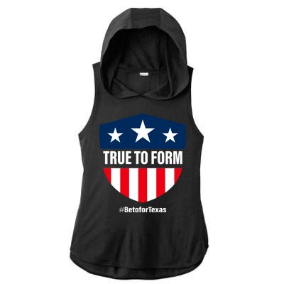 True To Form Beto for Texas American Shield Ladies PosiCharge Tri-Blend Wicking Draft Hoodie Tank