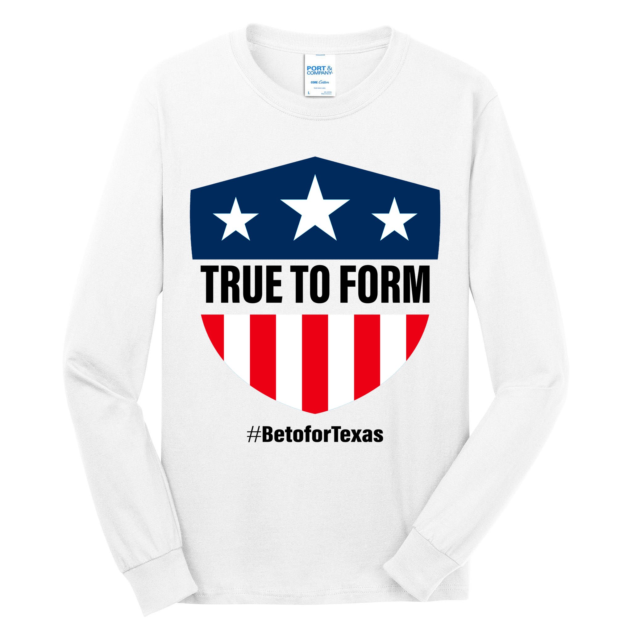 True To Form Beto for Texas American Shield Tall Long Sleeve T-Shirt
